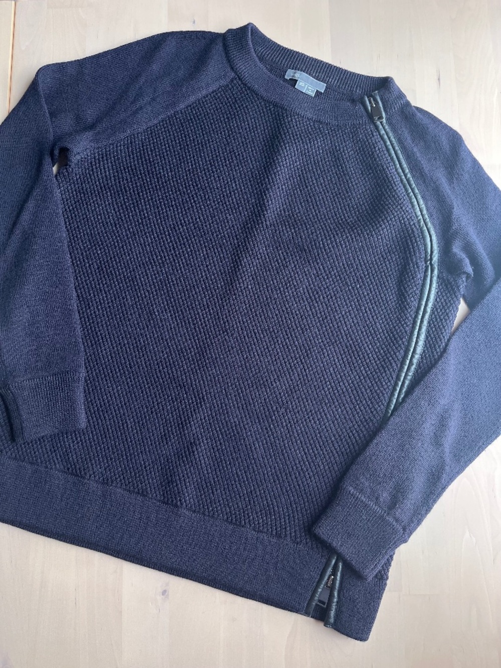 Vince black sweater with zipper detail